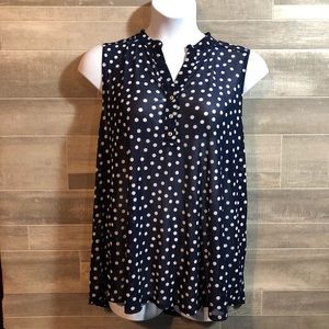 EUC Sheer Polka Dot Sleeveless Top-3X